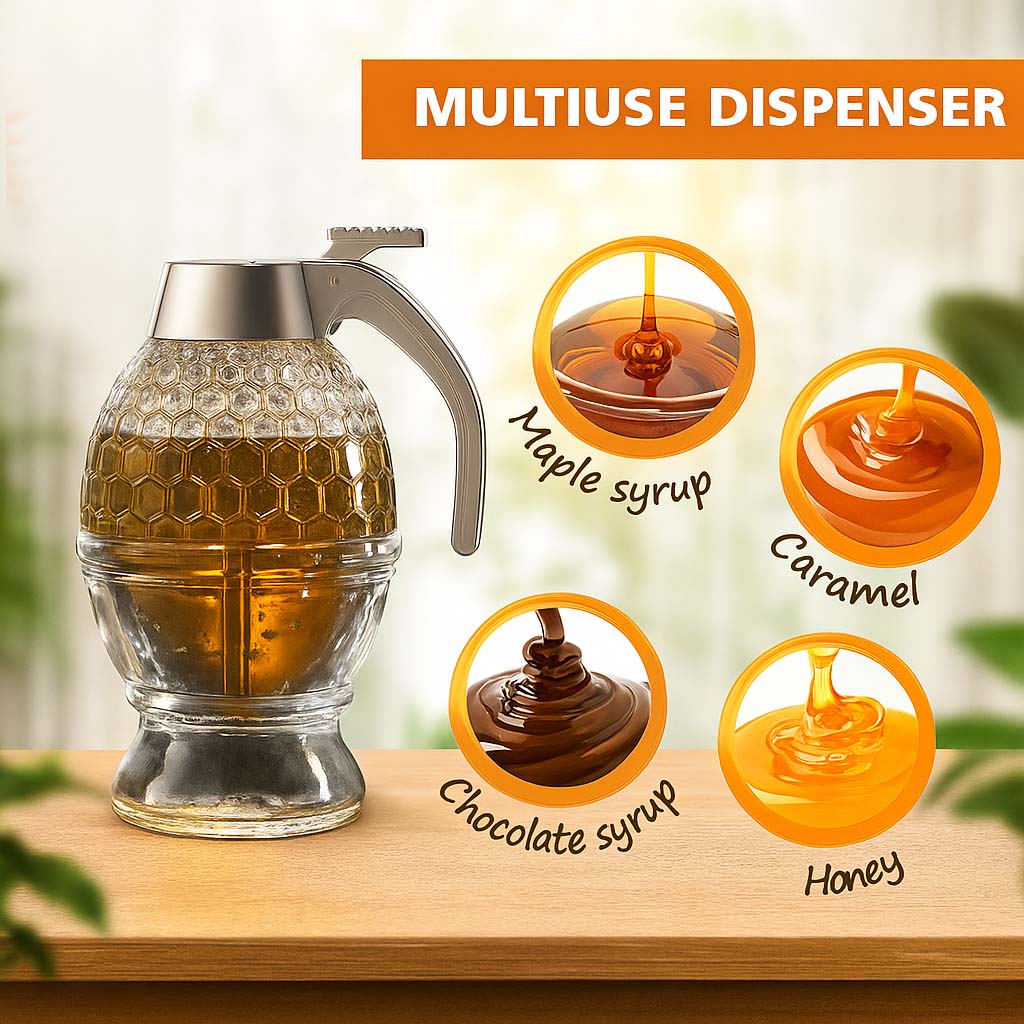 Honey & Syrup Dispenser – Multiuse container for Honey, Maple, Chocolate & More
