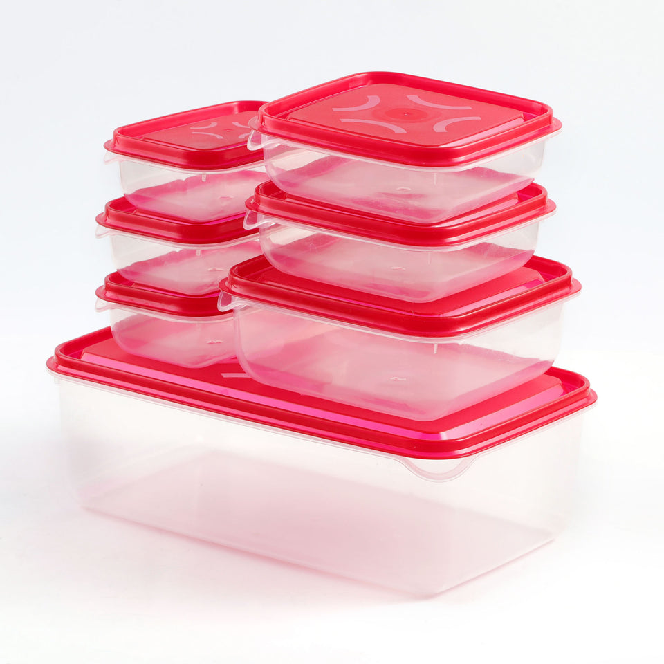 7-Piece Thumb Lock Food Storage Container Set – Airtight & Stackable | BPA-Free Plastic