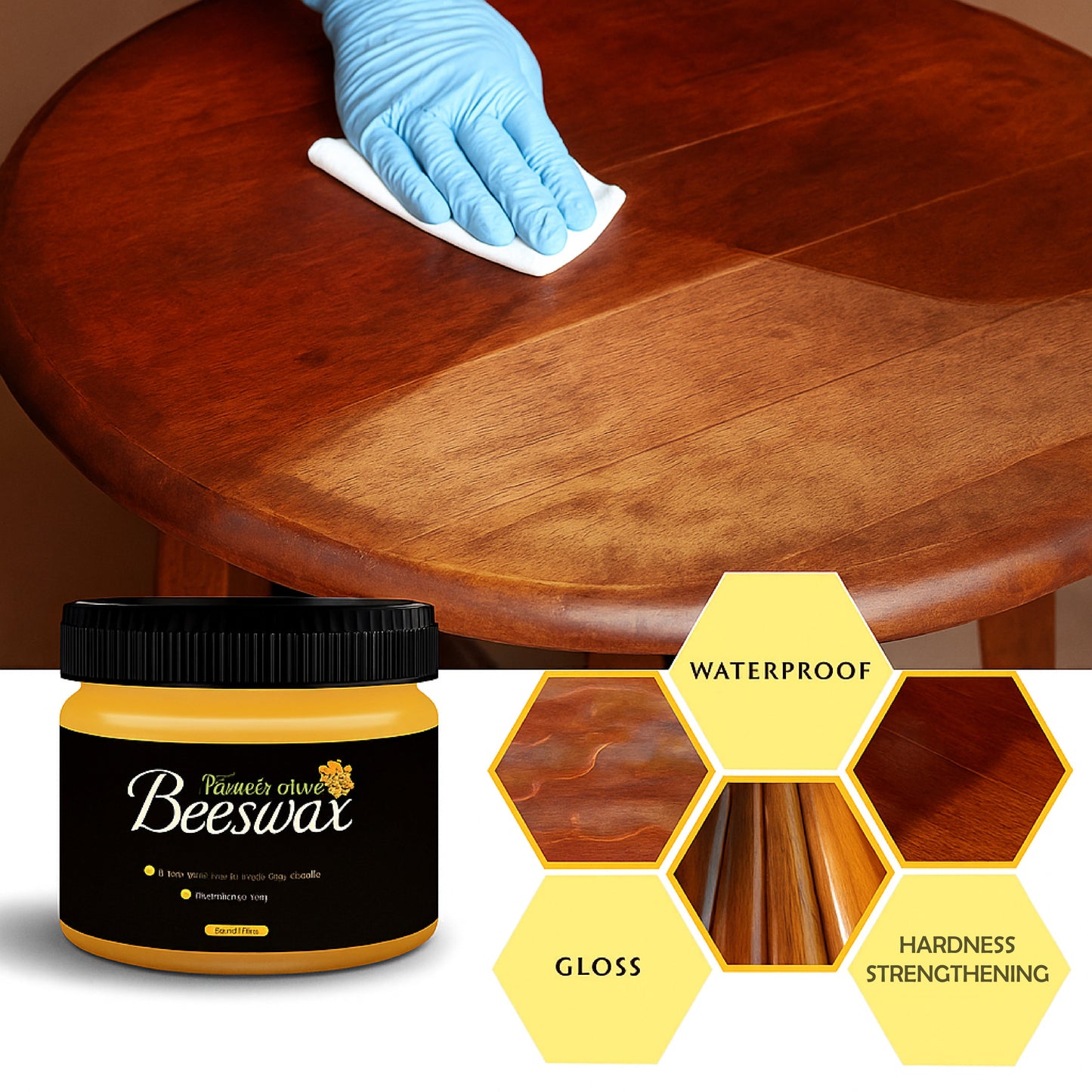 Natural Wood Cutting Board Conditioner - Beeswax & Carnauba Wax - 3.5oz