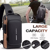 Anti-theft Cross Body Sling Bag – USB Charging Port, Password Lock & High-Capacity Design