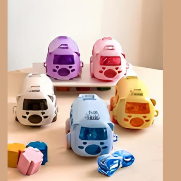 Imported Bus-Shaped Water Bottle for School Kids (500ml) – BPA-Free Sipper with Straw, Safety Lock, and Adjustable Strap – Pink/Blue/YellowS