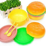 3-Tier Burger-Style Kids Lunch Box | Fun Stackable Food Container for School & Travel