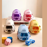 Imported Bus-Shaped Water Bottle for School Kids (500ml) – BPA-Free Sipper with Straw, Safety Lock, and Adjustable Strap – Pink/Blue/YellowS