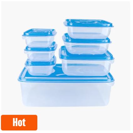 7-Piece Thumb Lock Food Storage Container Set – Airtight & Stackable | BPA-Free Plastic