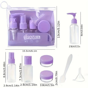 6-Piece Makeup Travel Kit – Refillable Bottles & Jars for Toiletries, Skincare & Cosmetics