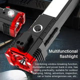 Multifunction Rechargeable LED Flashlight – Car Emergency Tool with Window Breaker, Seatbelt Cutter & Power Bank