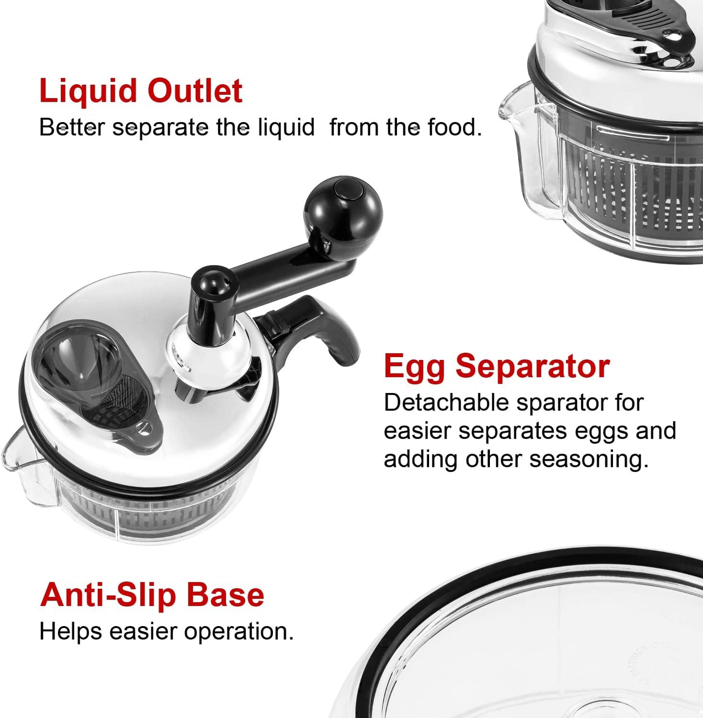 Multi-purpose Manual Food Chopper – 5-in-1 Vegetable Cutter, Slicer & Grater with Interchangeable Blades