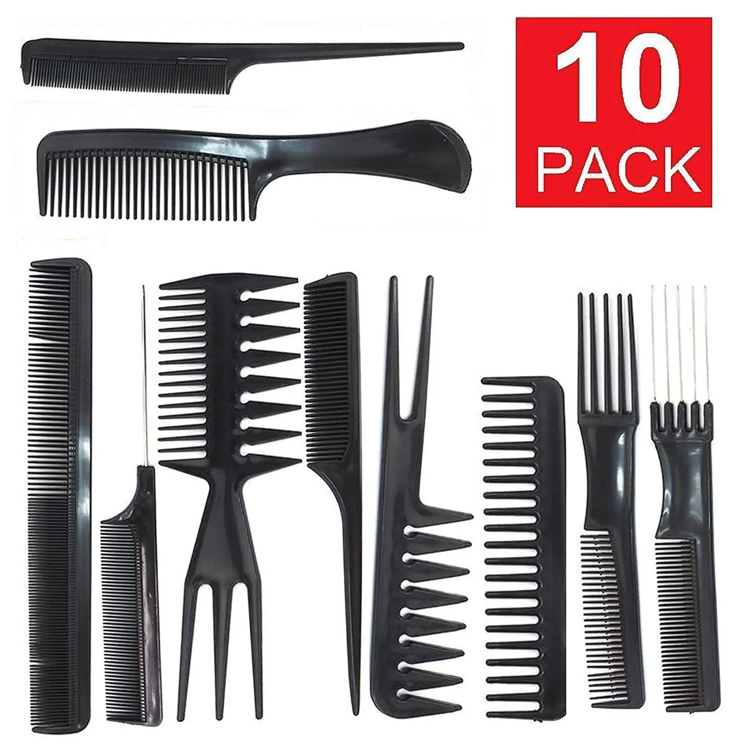 10-in-1 Professional Hair Comb Set – Complete Styling, Cutting & Grooming Kit