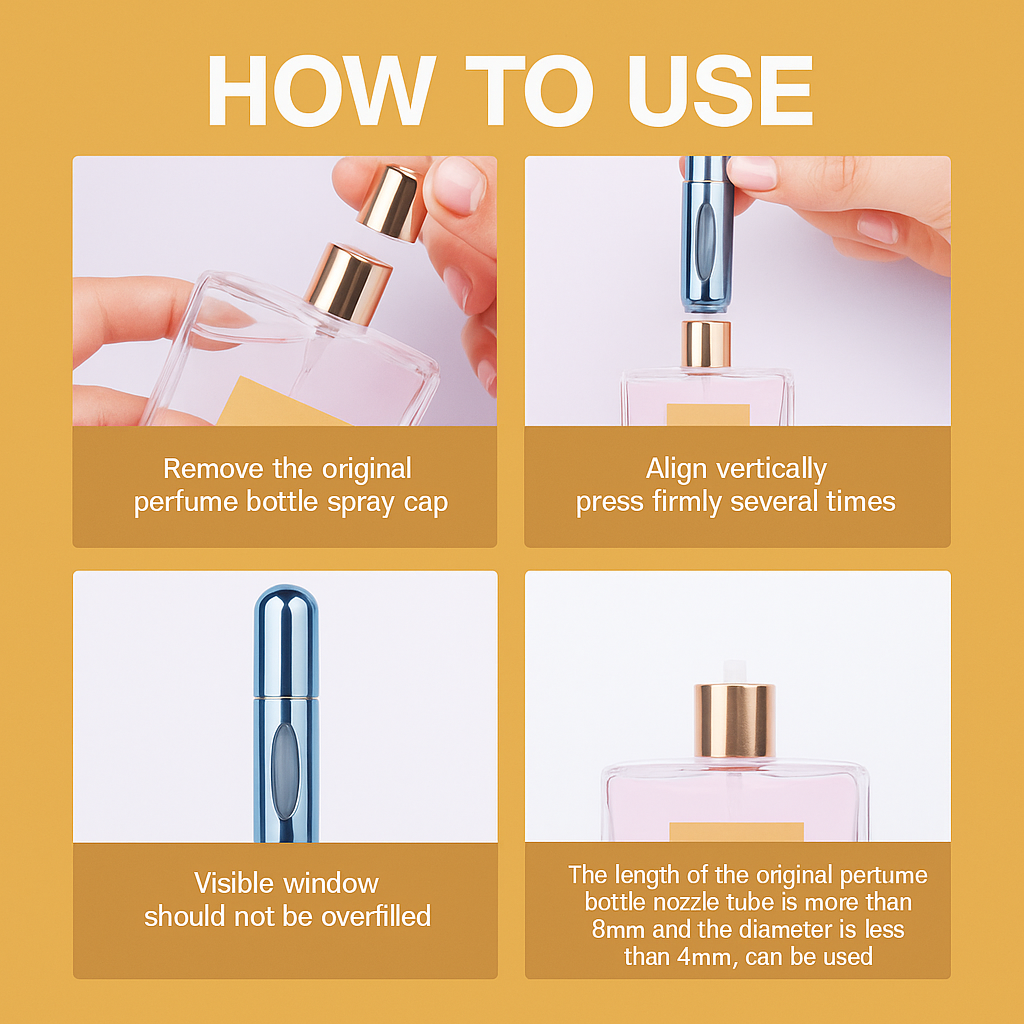 Mini Refillable Empty Perfume Bottle, Portable Atomizer Spray Bottle, Travel Perfume Bottle, Perfume Spray Scent Pump Case, Travel Perfume Bottle