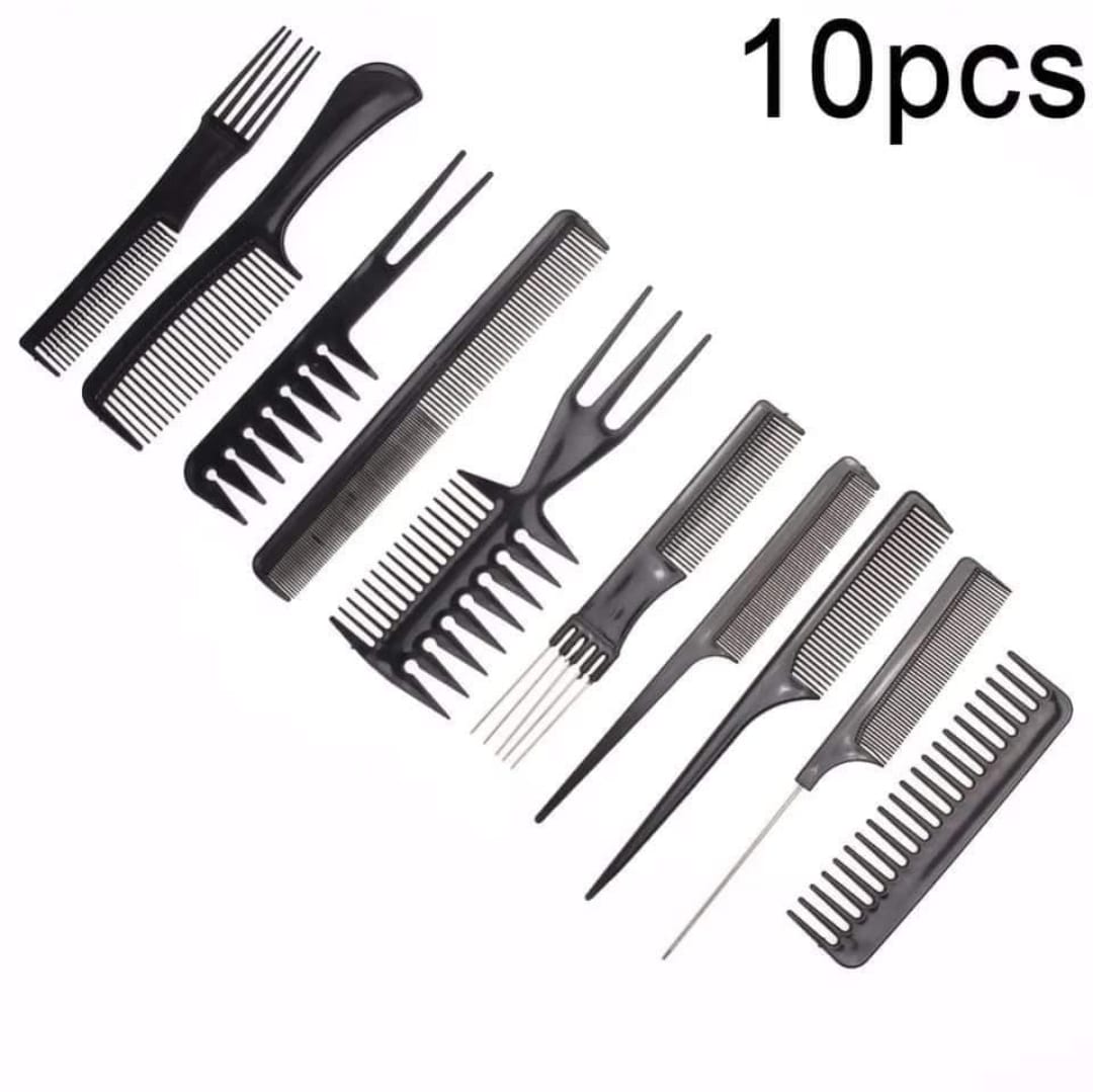 10-in-1 Professional Hair Comb Set – Complete Styling, Cutting & Grooming Kit