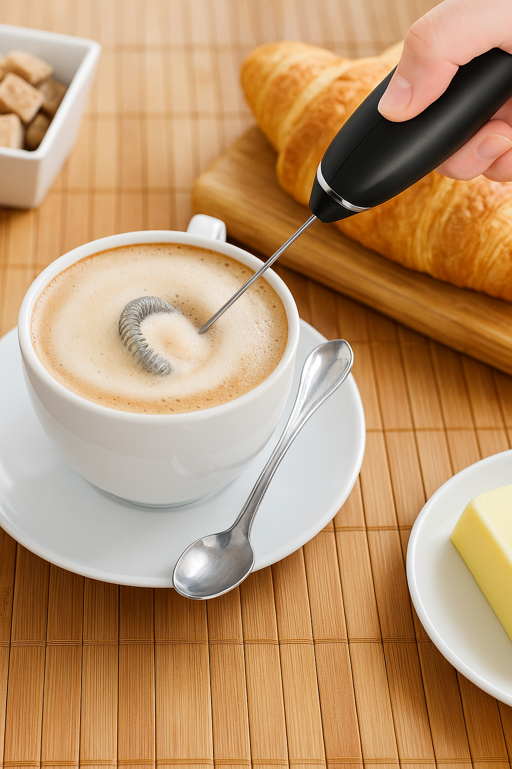 Rechargeable Coffee Beater - Electric Coffee Mixer Rechargeable Milk Shaker Maker - 2 in 1 Electric Egg Beater Coffee - USB Adjustable Electric Blender