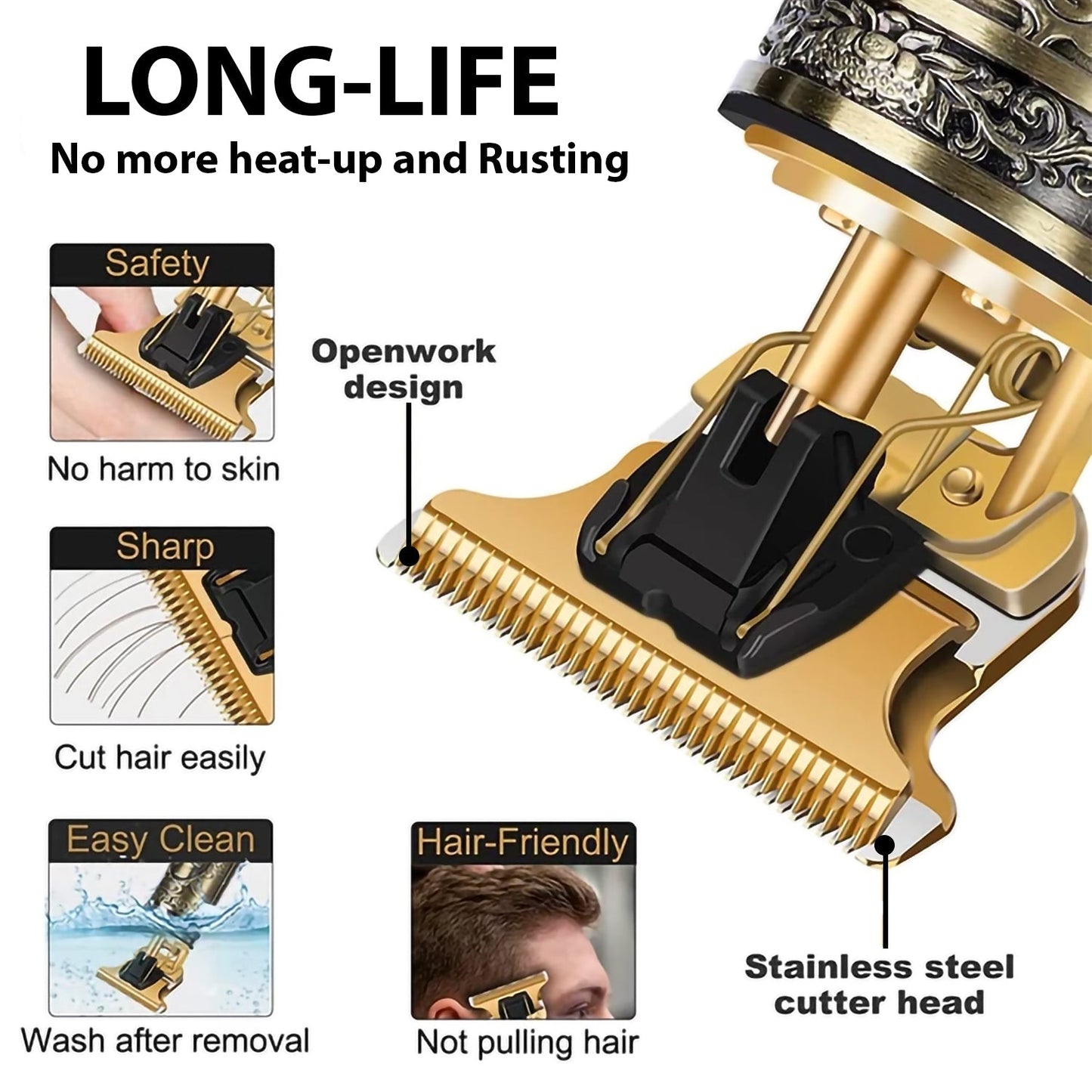 Hair Trimming Vintage T9 Electric Hair Clipper Hair Cutting Machine Professional Men Electric Shaver Rechargeable Trimmer for Men Mini is Easy to use