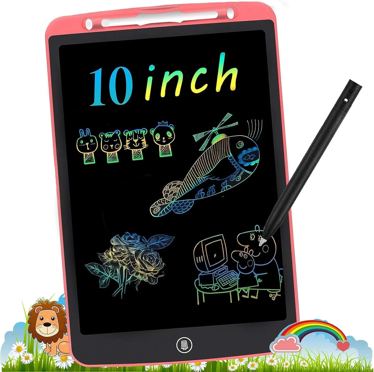 LCD Writing Tablet for Kids, 6.5 Inch Colorful Doodle Board Drawing Tablet, Erasable Reusable Electronic Drawing Pads, Educational Learning Toys Birthday Gifts for Girls Boys Age 3 4 5 6 7 8