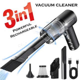 Compressed Air Duster, 100000RPM Handheld Car Vacuum/Air Blower& Pump, 3 Gear Adjustable Electric Air Duster/Car Vacuum Cleaner, Keyboard Duster with LED Light-10 Kits Air Blower for Computer