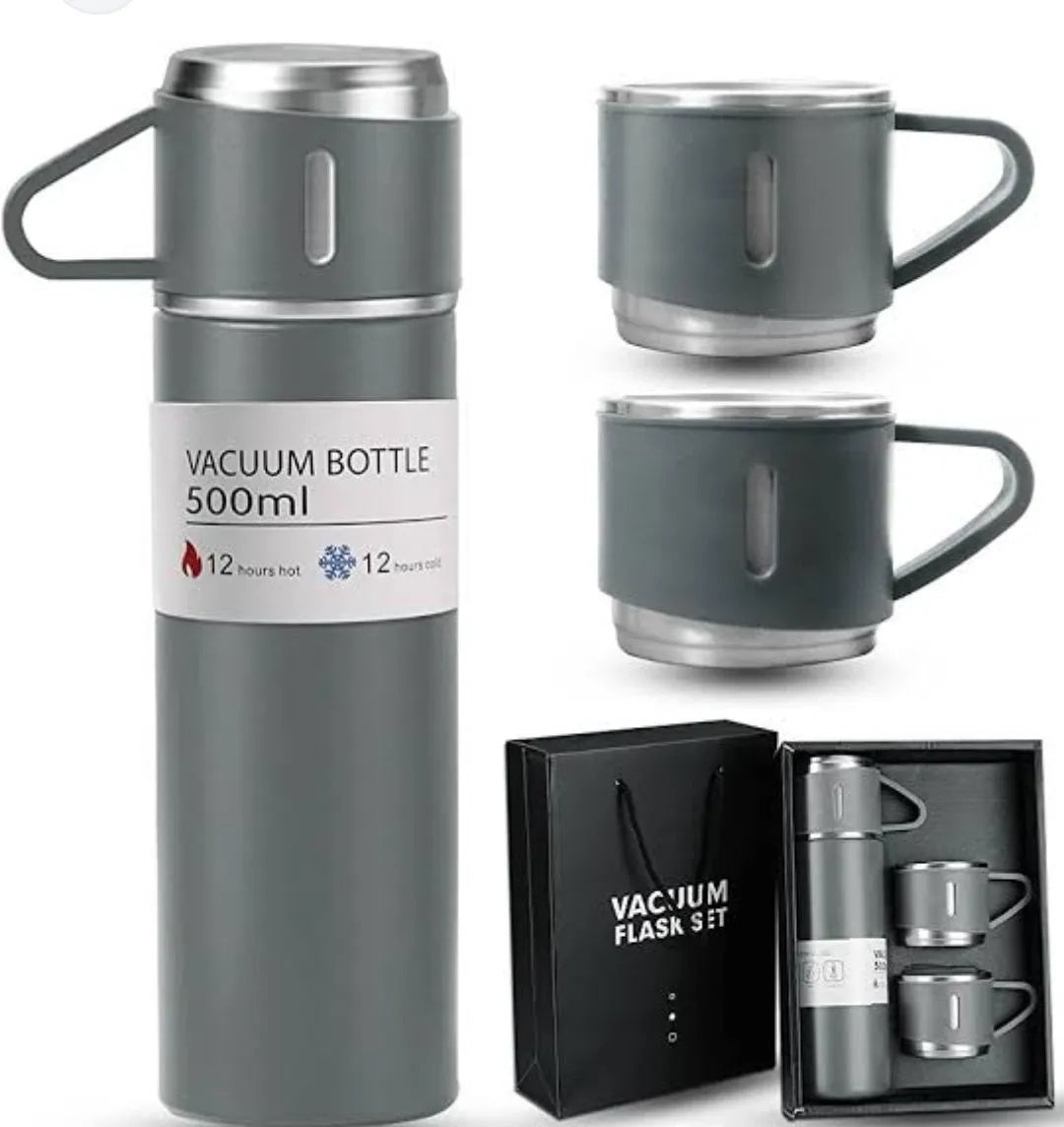 500ML Stainless Steel Vacuum Insulated Bottle Gift Set Office Business Style Coffee Mug Thermos Bottle Portable Flask