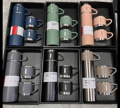 500ML Stainless Steel Vacuum Insulated Bottle Gift Set Office Business Style Coffee Mug Thermos Bottle Portable Flask