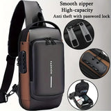 Anti-theft Cross Body Sling Bag – USB Charging Port, Password Lock & High-Capacity Design