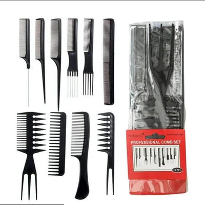 10-in-1 Professional Hair Comb Set – Complete Styling, Cutting & Grooming Kit