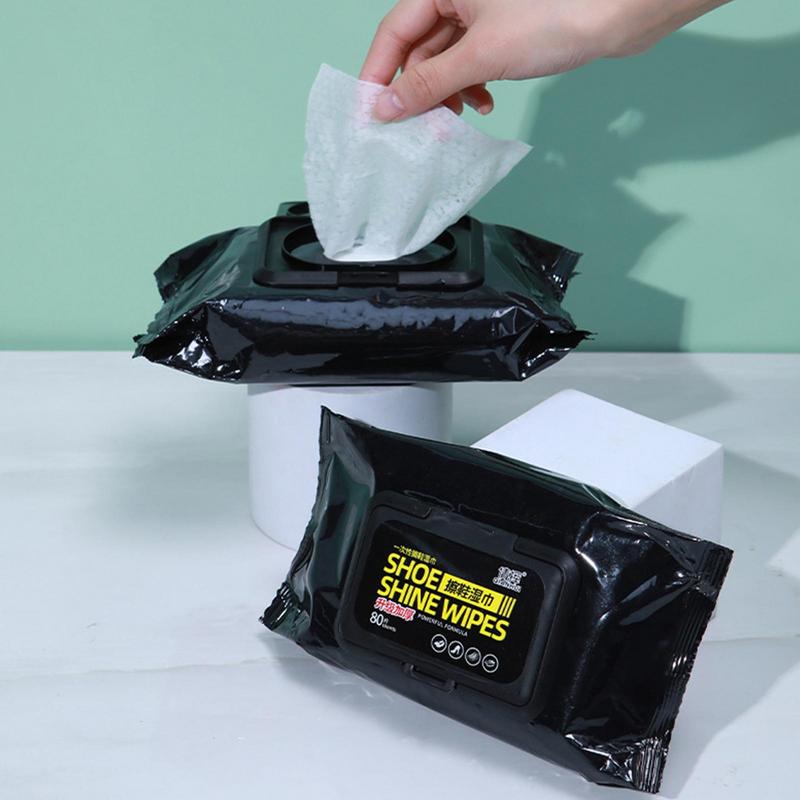 Shoe Shine Wipes – Quick Clean & Shine Wipes for All Shoe Types | 80 Sheets