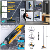 2-in-1 Viper Mop & Brush – Triangular Head Scrubbing Mop with Soft Scraper & Dense Bristles (112cm)