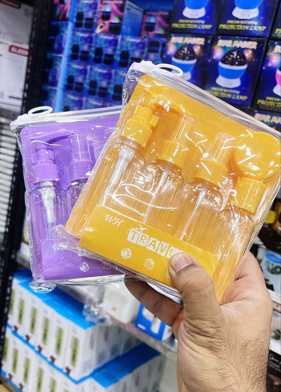 6-Piece Travel Bottle Kit – Refillable Mini Bottles with Zipper Pouch for Toiletries & Cosmetics