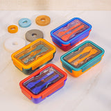 Kendy 2-Portion School Lunch Box – With Spoon, Fork & Lock Lid | BPA-Free & Leak-Proof