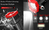 Multifunction Rechargeable LED Flashlight – Car Emergency Tool with Window Breaker, Seatbelt Cutter & Power Bank