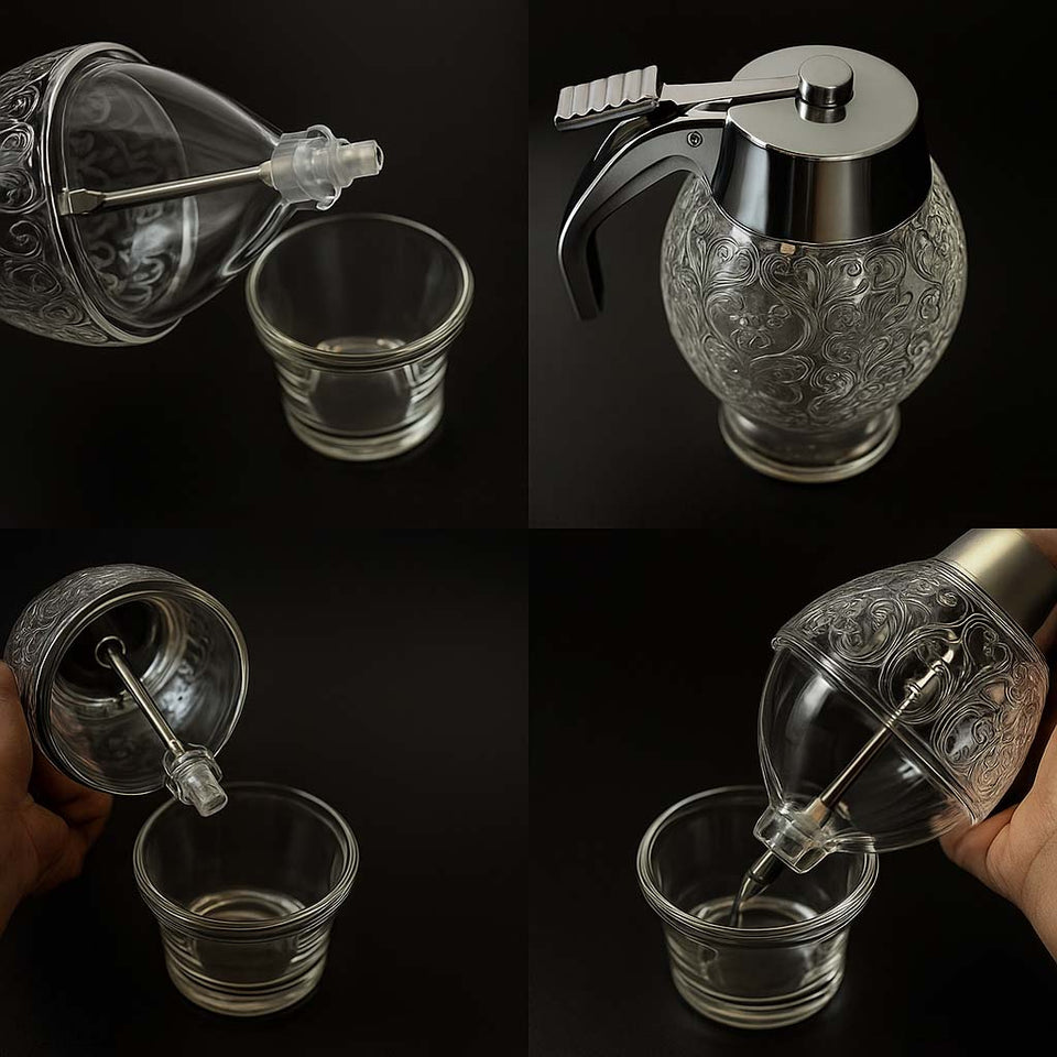 Elegant Crystal Honey Dispenser