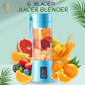 6-Blade Mini Portable USB Juicer Blender – Rechargeable Smoothie Maker for Travel & Gym