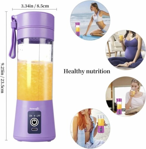 6-Blade Mini Portable USB Juicer Blender – Rechargeable Smoothie Maker for Travel & Gym