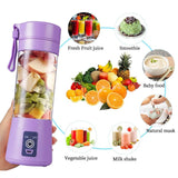 6-Blade Mini Portable USB Juicer Blender – Rechargeable Smoothie Maker for Travel & Gym