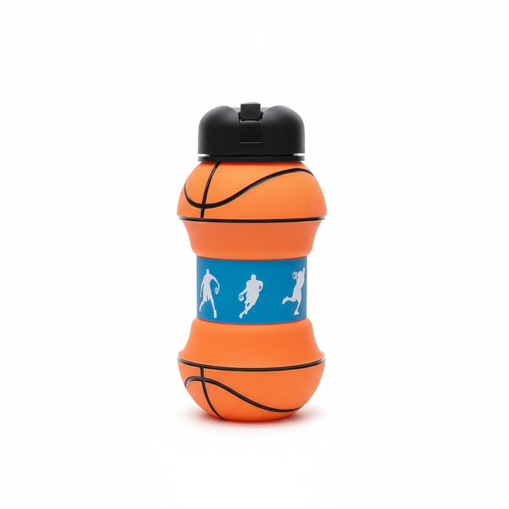 Professional product shot of basketball water bottle