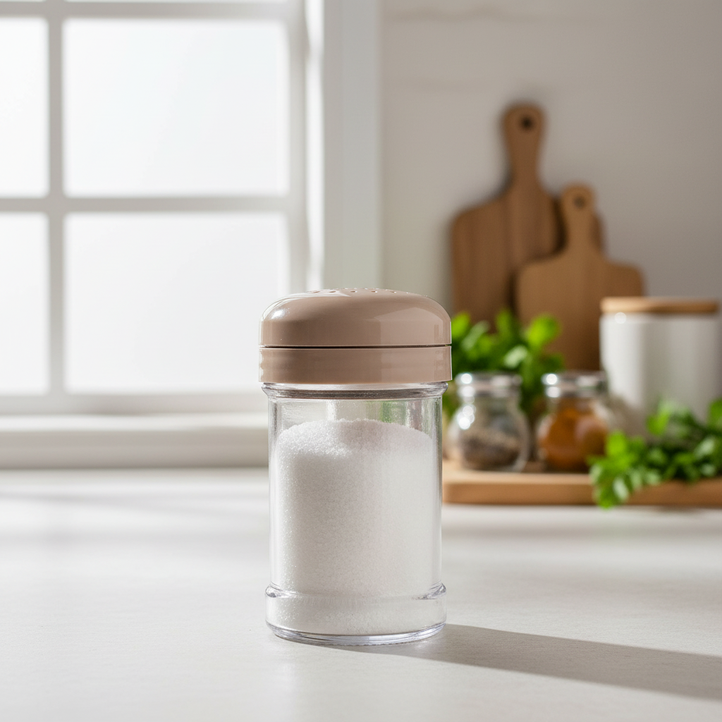 Salt shaker in kitchen lifestyle setting