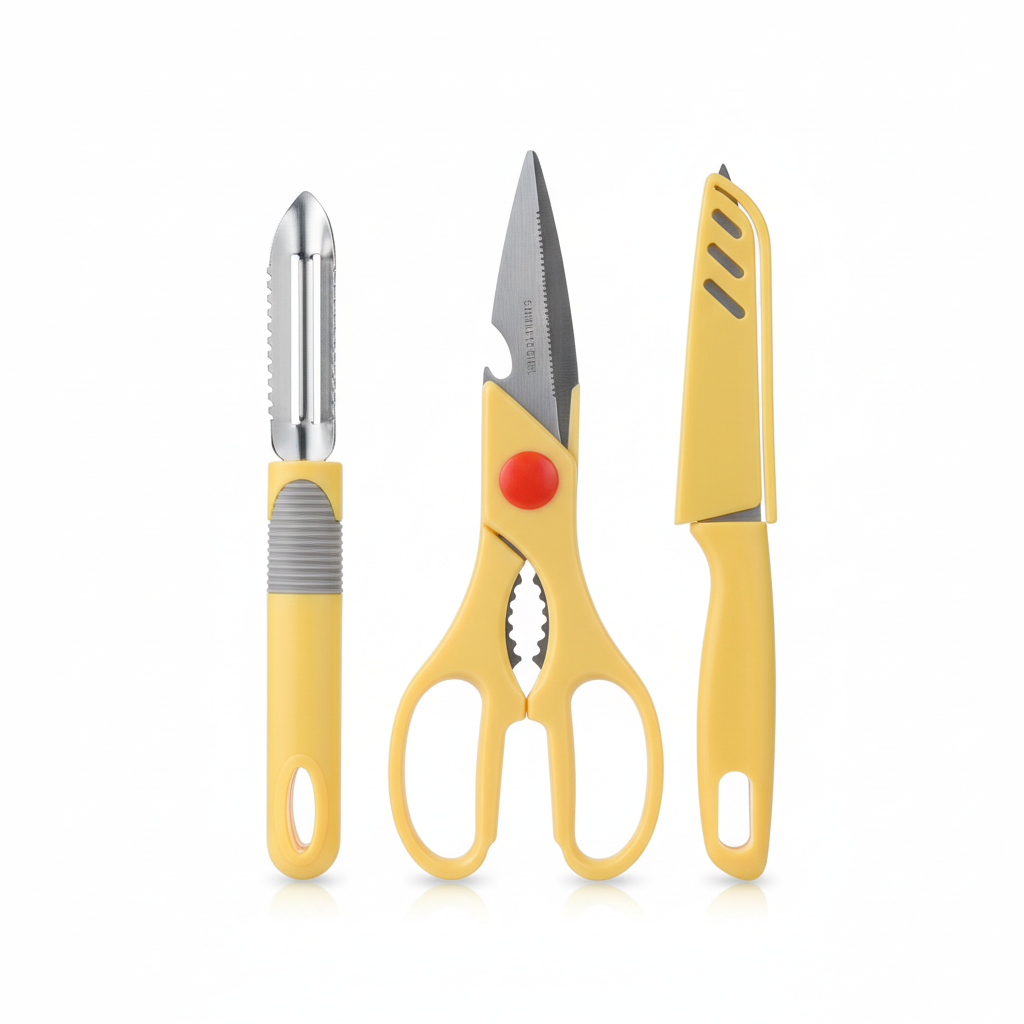 Professional product shot of 3-in-1 kitchen tool set